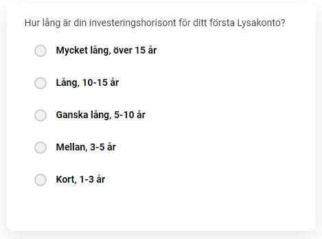 lysa investeringshorisont