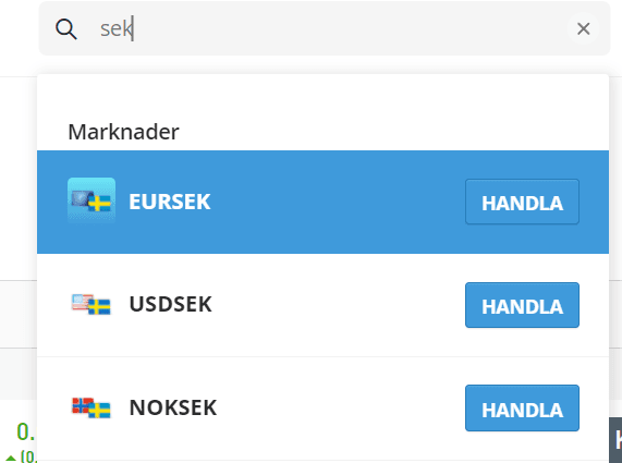 sök valutapar på etoro