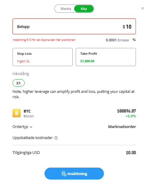 Skärmklipp köpa krypto