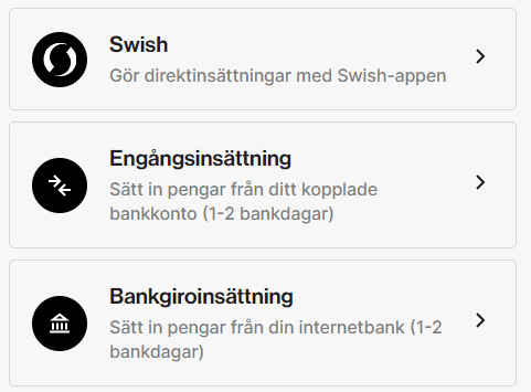 Insättningsalternativ levler